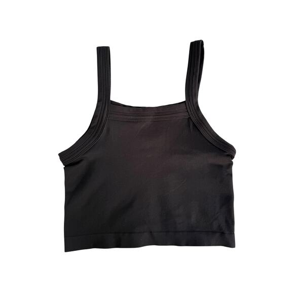 Urban Outfitters Out From Under Crop Tank Top Black Rib Seamless Medium Large - Picture 1 of 5